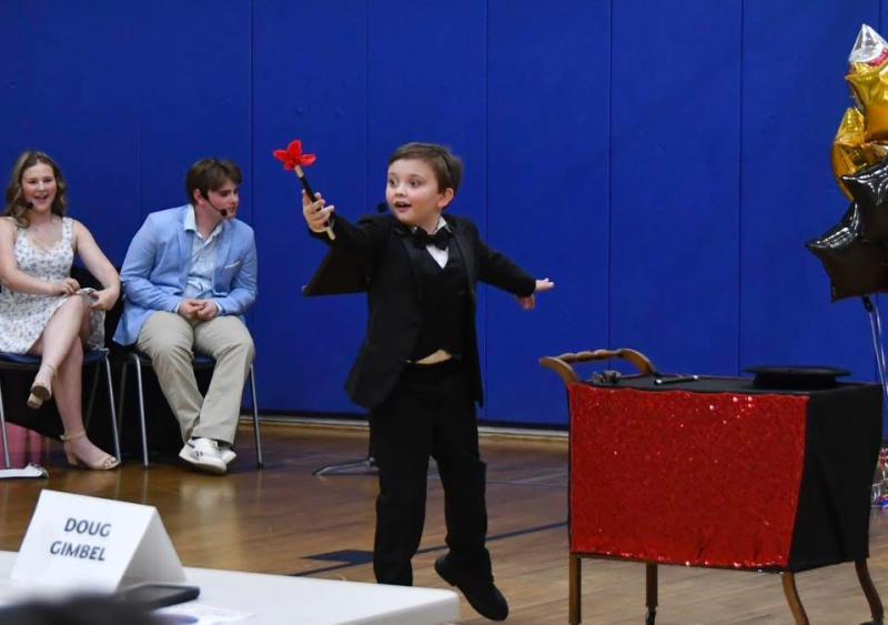 Oscar Mirabile performing his winning magic act. Leah Plummer photo Oscar Mirabile performing his winning magic act. Leah Plummer photo