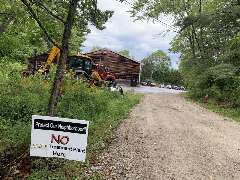 The view of what is now the public works department, from Amanda Dawnrich’s property. SUSAN JOHNS/Wiscasset Newspaper Sewer plant move issue
