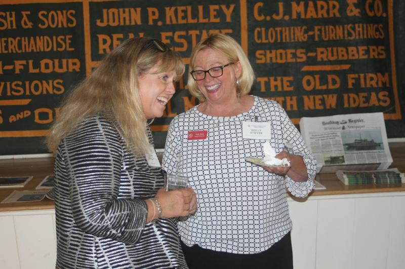 Sarah Morley, left, and Holly Stover share a laugh. STEVE EDWARDS/Boothbay Register Sarah Morley, left, and Holly Stover share a laugh. STEVE EDWARDS/Boothbay Register