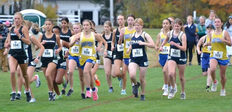 The Boothbay girls at the starting line. Courtesy of Michael Gaffney The Boothbay girls at the starting line. Courtesy of Michael Gaffney