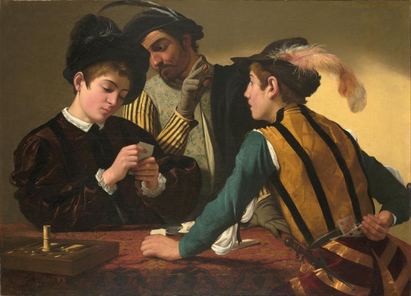 Carvaggio's "The Cardsharps" - circa 1595. Kimbell Art Museum. Courtesy of Seventh Art's Exhibition Screen Marketing division