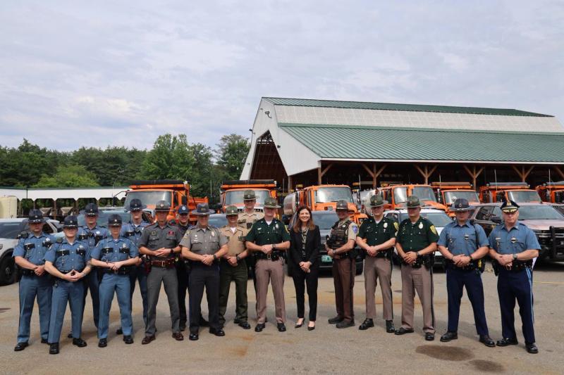 Lincoln County Sheriff’s Office Traffic Safety Enforcement Specialist, Deputy Jeff Rogers, alongside regional partner agencies, at a recent traffic safety summit in New Hampshire. Courtesy of LCSO