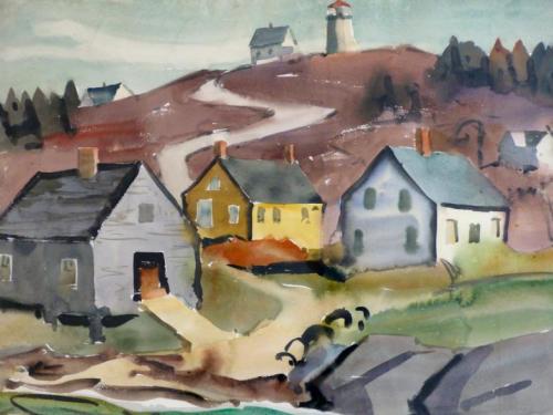 James Fitzgerald(1899-1971), Road to the Lighthouse, watercolor, 22x30”
