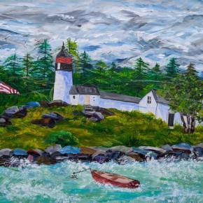 "Glorious Colors of Burnt Island Light - acrylic - by Sandra Chase Morrissey - Courtesy of BRAF