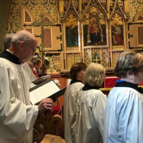 The Senior Choir in rehearsal. Photo: Marianne Pinkham