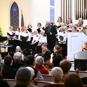 The Sheepscot Chorus in concert in 2024. In he forefront: David Myers Wakeman. Bob Crink photo