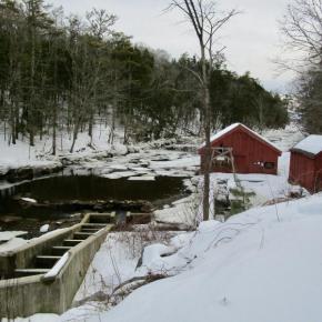 The alewives fishway and historic fish house on Nequasset Brook. PHIL DI VECE/Wiscasset Newspaper