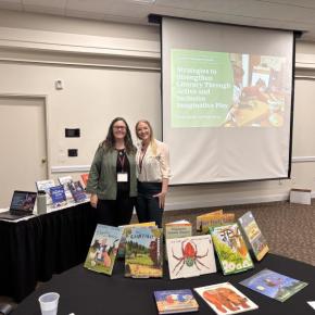 CTL's Head of School Katy Inman and pre-kindergarten teacher Haley Barnes present at a showcase for New England educators in Connecticut. 