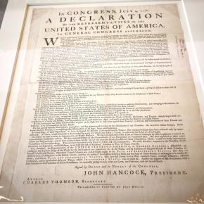 One of the 26 remaining copies of the Declaration of Independence on Dunlap Broadside. LISA KRISTOFF/Boothbay Register