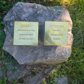 These Stopping Stones will be installed Nov.1 in commemoration of the two enslaved Black men who worked at the Bowman House. Courtesy of Historic New England