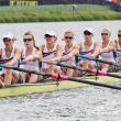The U.S. women's eight rowing team with Elle Logan pictured fourth from left