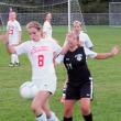 Alecia Faulkingham takes the ball downfield. KATHY ONORATO/Wiscasset Newspaper