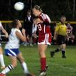 Defender Hannah Foye heads the ball past a Boothbay player on September 17. KATHY ONORATO/Wiscasset Newspaper 