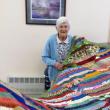 Ruth Applin, a member of the Ladies Organ Society for 80 years, displays a quilt she recently made. At the age of 95, Applin is still very active in the group, and attends their weekly meetings on Wednesdays. CHARLOTTE BOYNTON/Wiscasset Newspaper