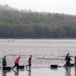 Wiscasset Middle School eighth graders head out to the flats on Polly Clark Cove. Courtesy of Wiscasset Middle School 