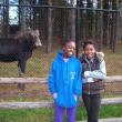 Rose Julie Reby, right, of Haiti, visits the Maine Wildlife Park in Gray during her stay with Nancy and Andy Call of Dresden.