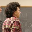 Assistant District Attorney Andrew Wright, left, and former Alna town clerk Karen L. Smith of Edgecomb in Wiscasset District Court November 28. SUSAN JOHNS/Wiscasset Newspaper