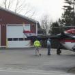 This LifeFlight helicopter transported a man from the Edgecomb Fire Station to Central Maine Medical Center in Lewiston. JOHN MAGUIRE/Wiscasset Newspaper