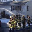 Edgecomb Fire Chief Roy Potter and members of the Edgecomb Fire Department at 593 Boothbay Road. RYAN LEIGHTON/Boothbay Register