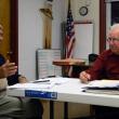 Attorney Geoffrey Hole, left, and consultant Ray Poulin each speak on the RSU 12 withdrawal process. CHARLOTTE BOYNTON/ Wiscasset Newspaper