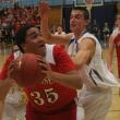 Dylan McMahon looks to score against Boothbay's John Hepburn. KEVIN BURNHAM/Boothbay Register