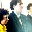 Karen Smith of Edgecomb, left, her attorney Jeremy Pratt, and Assistant District Attorney Andrew Wright take part in a February 4 proceeding in Lincoln County Superior Court. SUSAN JOHNS/Wiscasset Newspaper