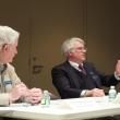 Democratic legislators representing Lincoln County residents led the Damariscotta forum on the governor's proposed biennial budget, which starts July 1 this year and ends June 30, 2015. State Rep. Mick Devin (District 51, Newcastle), right, responds to audience member questions as Rep. Bruce MacDonald (District 61, Boothbay) listens. JOHN MAGUIRE/Wiscasset Newspaper
