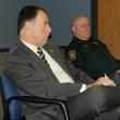 Sagadahoc County Sheriff Joel Merry, left, agreed to draft a letter to the Board of Corrections sharing the authority's concerns as to the need of reducing staff and inmates outside the two counties if the Two Bridges doesn’t receive a quarterly payment from the investment fund.  Sagadahoc Chief Deputy Bret Strout is seated on the right. CHARLOTTE BOYNTON/Wiscasset Newspaper