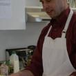 Chef Peter Varns demonstrates his culinary skills for the Organ Society/Belles of the First Congregational Church of Wiscasset on March 6. Courtesy of Jackie Lowell, First Congregational Church