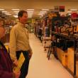 Ames Supply's Wayne Averill, right, gives WorkReady graduate Theresa Pottle, left, of Bristol, a tour of the store, while explaining what he looks for in potential employees. Courtesy of Wiscasset Adult and Community Education