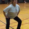 Mary Stead learns the proper squatting technique during Monday’s punishment work at Lisa Hall’s Weight Loss Challenge. KATHY ONORATO/Wiscasset Newspaper