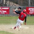 Chandler Longfellow is forced out at second during Wiscasset’s opener with Lisbon on Friday, April 19. KATHY ONORATO/Wiscasset Newspaper