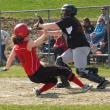Briana Goud slides safely into home in Wiscasset’s season opener in Lisbon on April 19. KATHY ONORATO/Wiscasset Newspaper