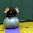 Rachael Fossett, above, and Cindy Carter, below, demonstrate the Superman exercise on the ball at the Week 5 Punishment Workout of Lisa Hall’s Weight Loss Challenge Monday, April 1. KATHY ONORATO/Wiscasset Newspaper