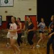 Zach Ellison, Hanna Foye, Brianna Goud, Logan Grover, Miranda McIntire, Julia West and Kayla Gordon learn Zumba steps led by Zumba Instructor Denise Click (not pictured). Courtesy of Wiscasset High School