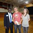 Left to right are Keynote Speaker El-Fadel Arbab (a Darfur refugee), President WHS Students for Social Justice Cormac Walsh, and WHS student Ali Lambert.