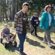 With help from brother Simeon Gray, Lewiston's Maddie Gray, in wagon, takes part in the Feed Our Scholars benefit in May 4. SUSAN JOHNS/Wiscasset Newspaper