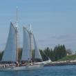 The schooner "Eastwind," loaded with MSSM students, sailed past the Burnt Island Lighthouse into open water. KATRINA CLARK/Boothbay Register