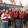 WHS freshmen get prepared for a Discovery Voyage at Maine Maritime Academy. Participants include, left to right, Gabby Wenners, Brittany Gagnon, Kendra Chancellor, Kyle Green, Kennedy Orr, Joey McGraf, Samantha Arsenault and Erika Auger. Courtesy of Wiscasset High School