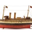 Painted tin U.S. ocean liner “George Washington” by German maker Marklin with original rigging and 85 percent paint.