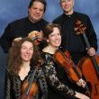 The DaPonte String Quartet: Lydia Forbes, violin; Kirsten Monke, viola; back, left, Ferdinand “Dino” Liva, violin; and Myles Jordan, cellist. Pierce Studio photo