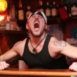 enraged pirate in a wifebeater