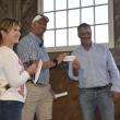 Boothbay Harbor Chamber board member Julie Roberts presents a check for the Fishermen’s Memorial Fund. Accepting on behalf of FMF is Corey Pottle. LISA KRISTOFF/Boothbay Register