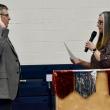 Kim Dalton Town Administrator and Town Clerk swears in Moderator Mike Field. PHIL DI VECE/Wiscasset Newspaper