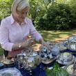 First Congregational member Linda Winterberg works in the treasures section at a Summerfest past. File photo 