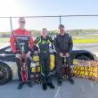 Late Model Victory Lane, from left: Chad Dow, Daniel Harding and Shane Clark. Jasen Dickey Photography