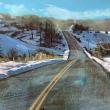 A juried show of works by MAG artist members is on exhibit in the second floor gallery. Shown here is Daybreak on the Hilltops by Brian Dubina of Alna.