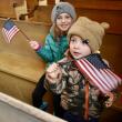 Eloise and her brother Eivin Pease of Brunswick were the youngest attendees at Woolwich's annual Veterans' Day Program. PHIL DI VECE/Wiscasset Newspaper.
