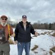 On this parcel on Wiscasset’s Route 27, prospective land donor Allen “Big Al” Cohen, left, and Boothbay V.E.T.S. founder Ed Harmon show their enthusiasm March 8 for the project   eyed to help veterans. SUSAN JOHNS/Wiscasset Newspaper
