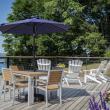 Outdoor deck over looking Linekin Bay